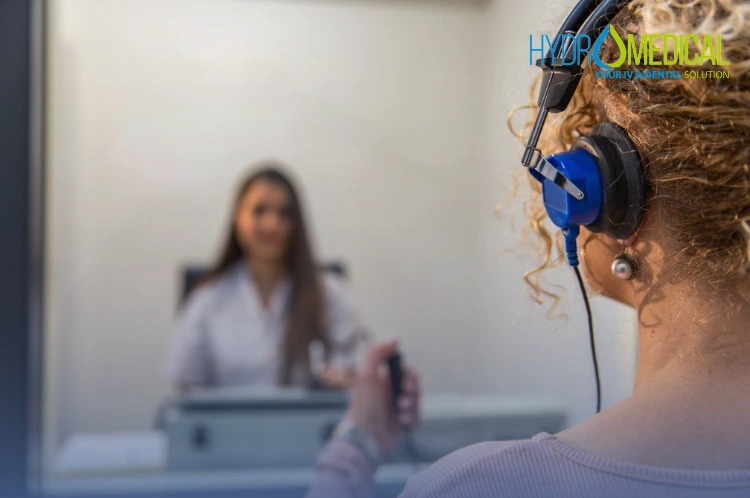 Professional hearing tests (audiometry) at Hydro Medical Clinic Bali.