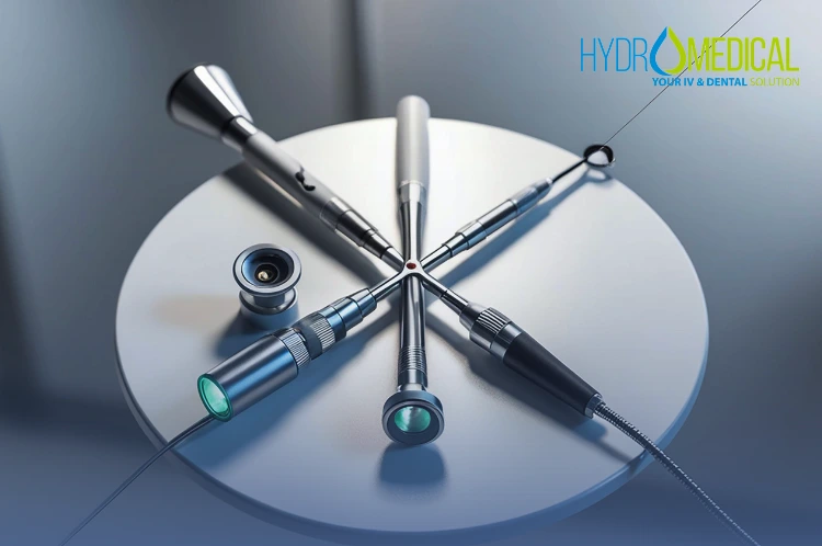Nasal endoscopy diagnostic procedure by an ENT specialist in Bali.