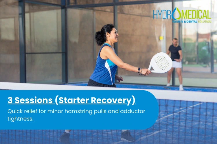 Short term physiotherapy package for hamstring strain Padel Bali.