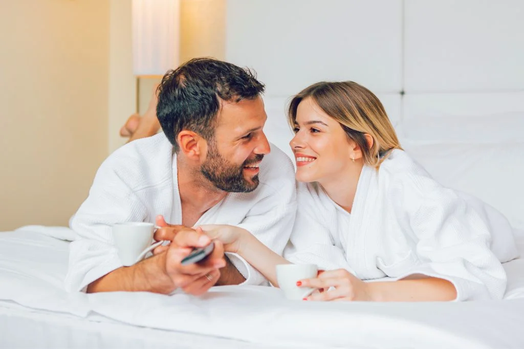 A couple in Bali enjoying their vacation while staying cautious of the STD