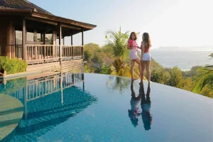 Open-living villa in Bali, beautiful but accessible to stray animals.