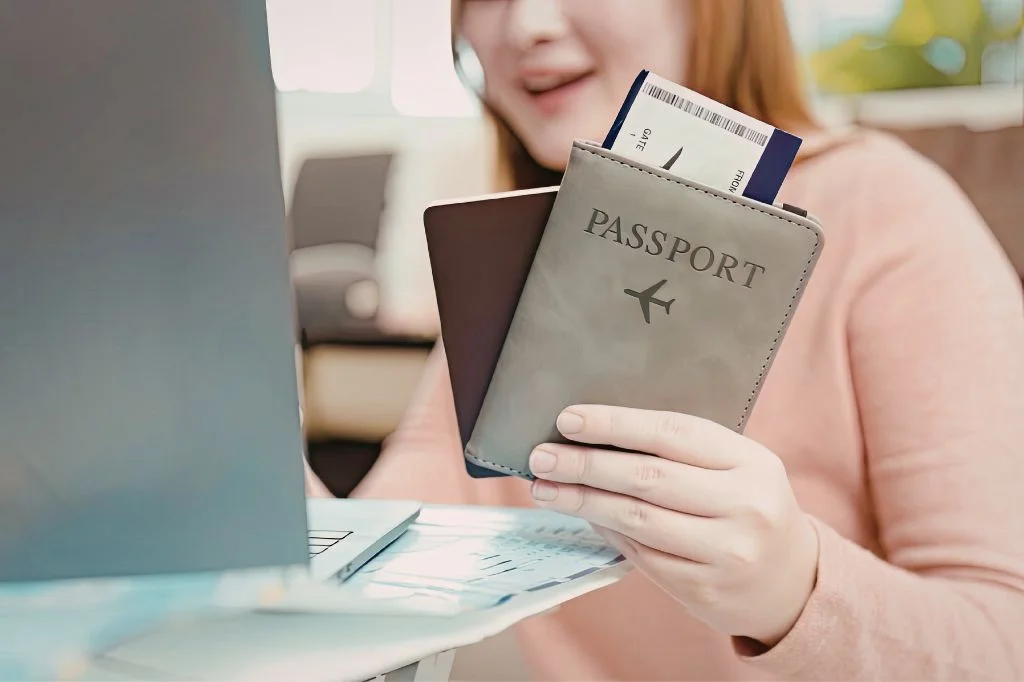 An expat organizing health documents to ensure comprehensive care while living abroad.
