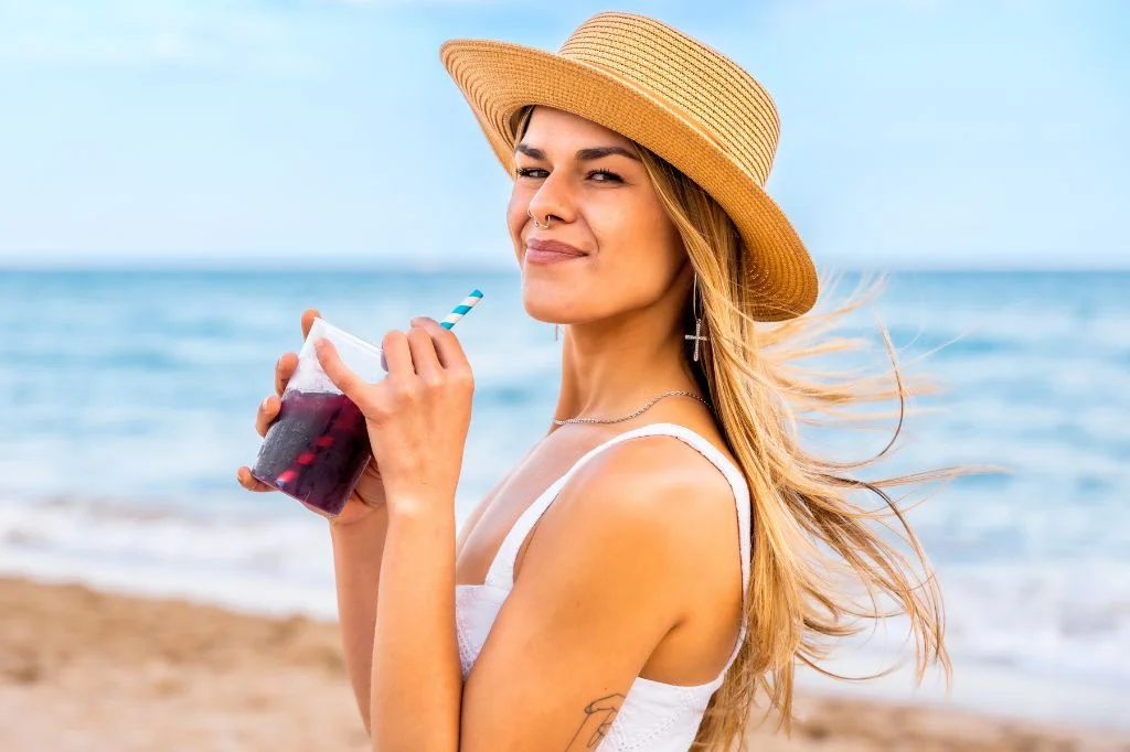 Traveler enjoying a healthy and recovered holiday in Bali after rapid treatment.