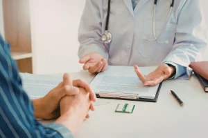 A professional medical consultation at a doctor-led clinic in Bali.