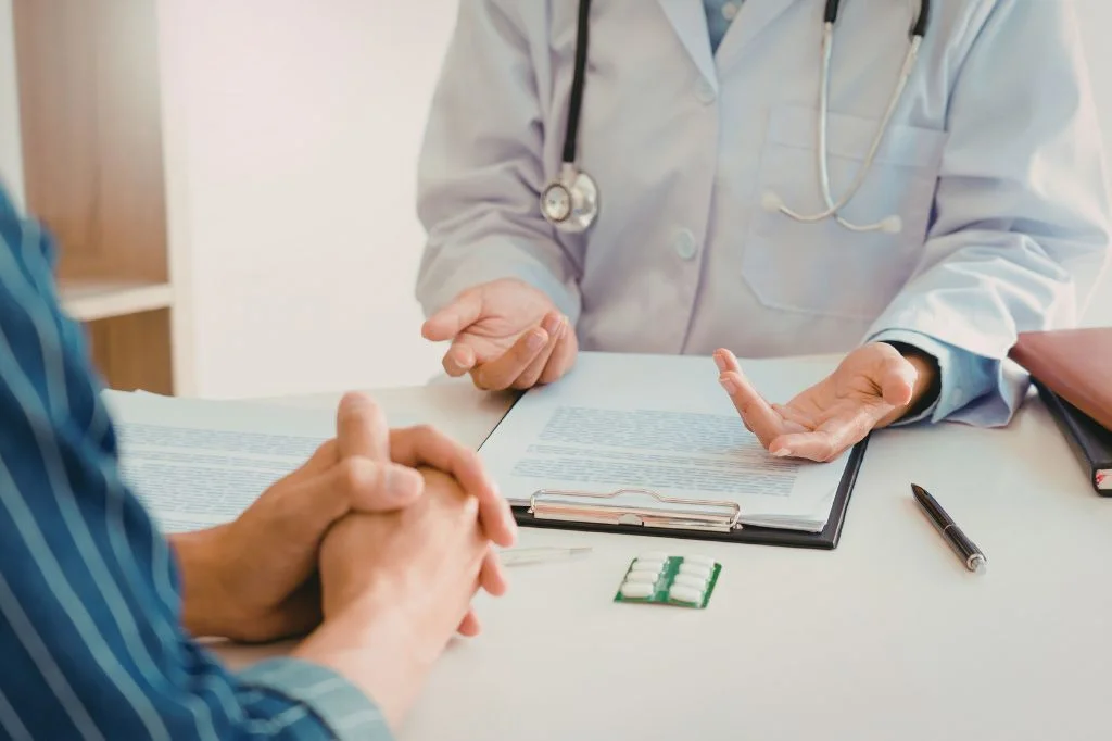 A professional medical consultation at a doctor-led clinic in Bali.