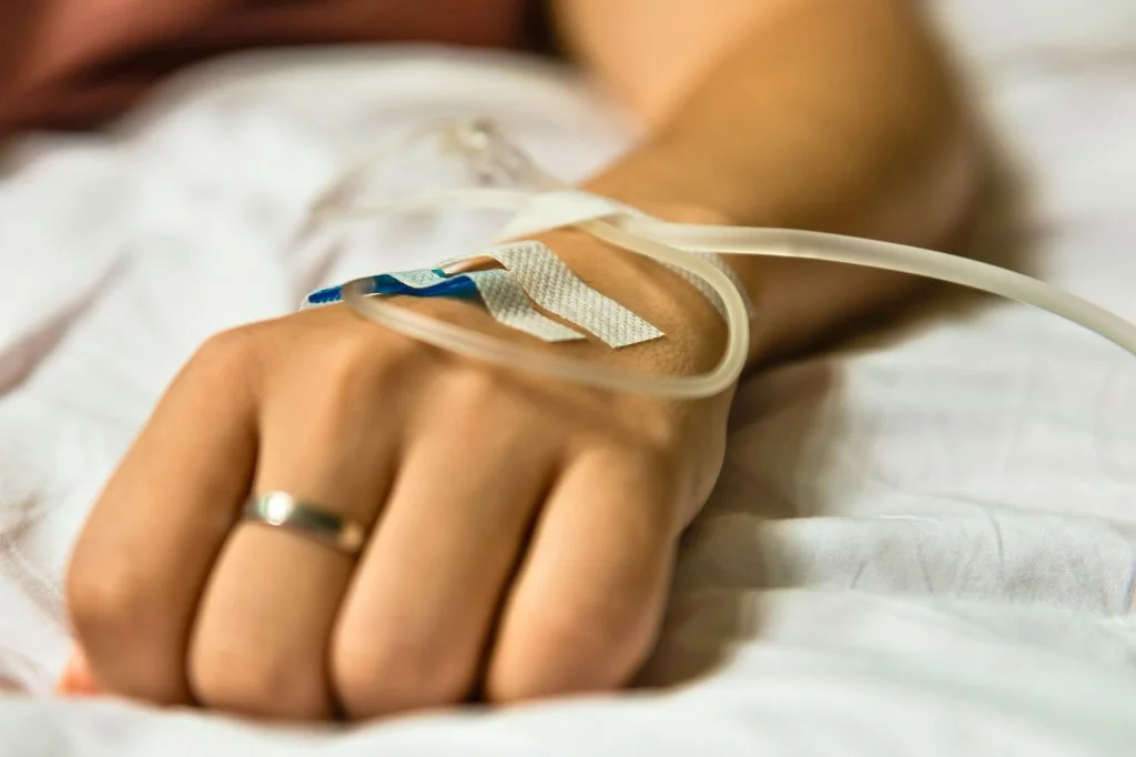 Sterile medical equipment for a safe IV Drip in Bali at a professional clinic.