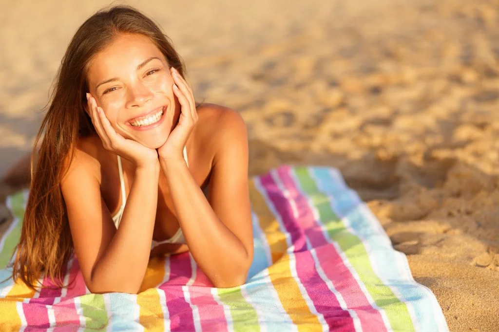 The joy of a confident, healthy smile while on a post-treatment holiday in Bali.