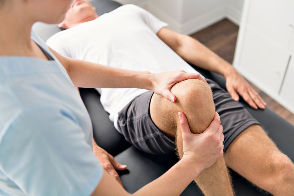 An initial clinical consultation during a first physiotherapy session in Bali.