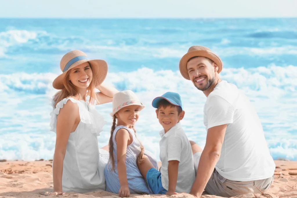 Two generations of family relaxing together during a trip to Bali